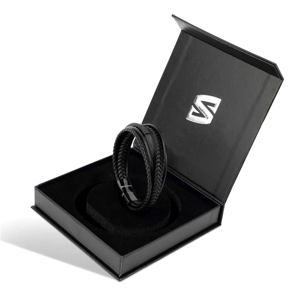 SERASAR - "Wild" Leren Armband - Zwart