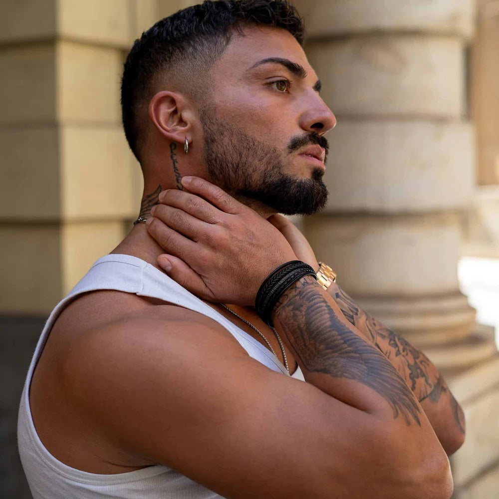 SERASAR - "Wild" Leren Armband - Zwart