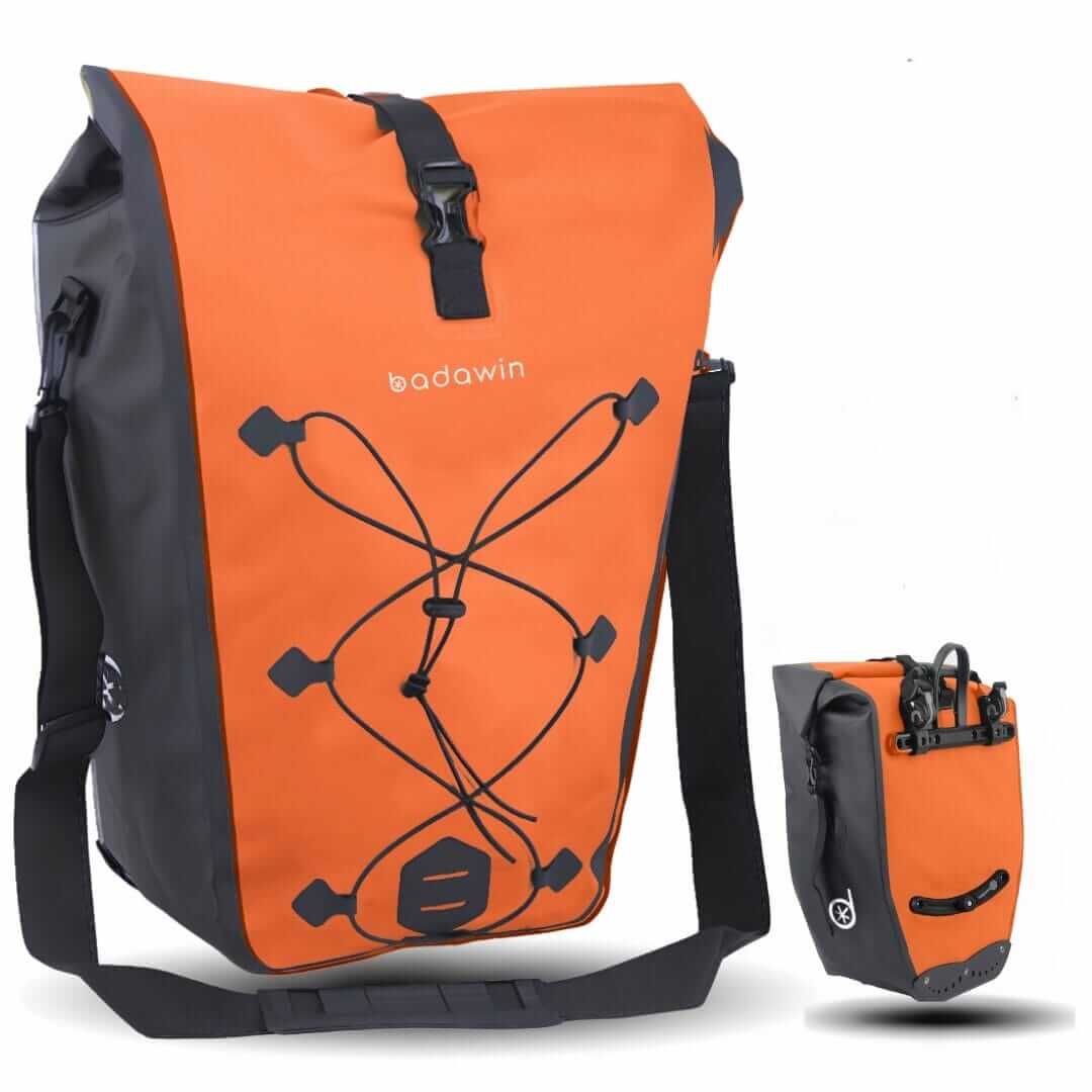 BADAWIN - "Hind" Fietstas Bagagedrager 2-in-1 Orange 25/30L