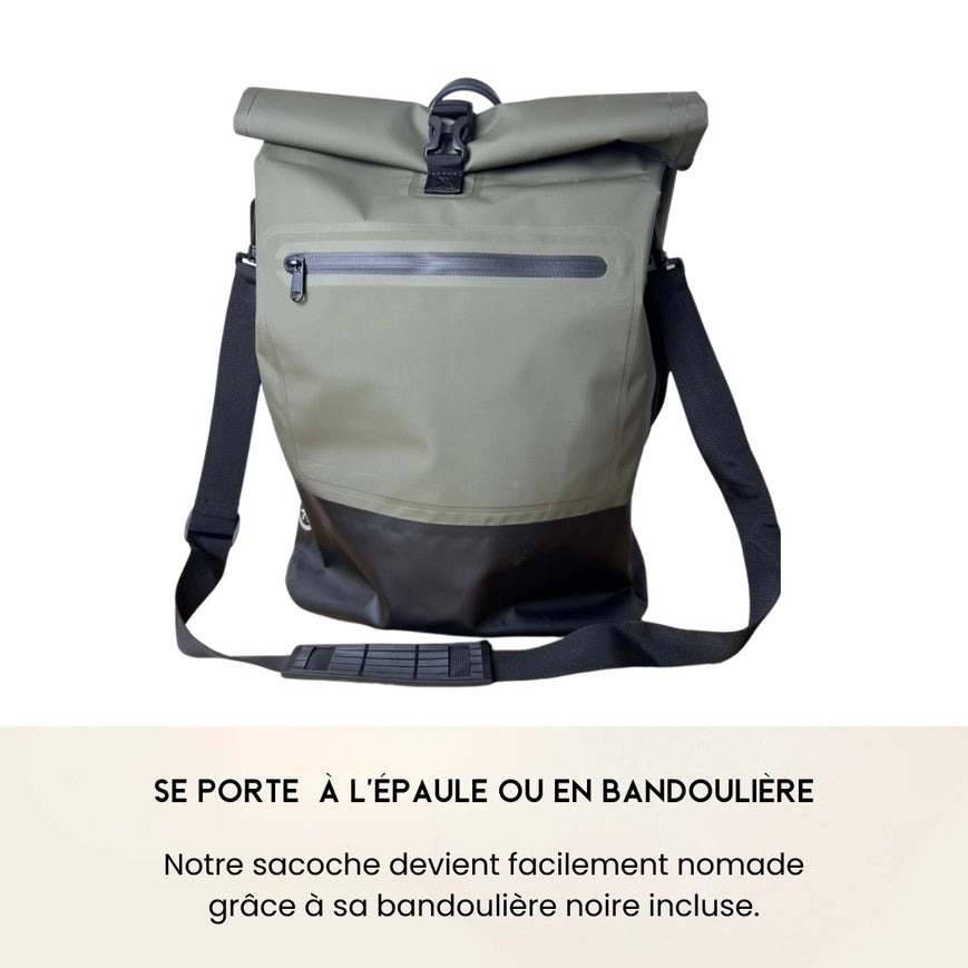 BADAWIN - "Ancel" Khaki Green 3-in-1 Bagagerek Fietstas