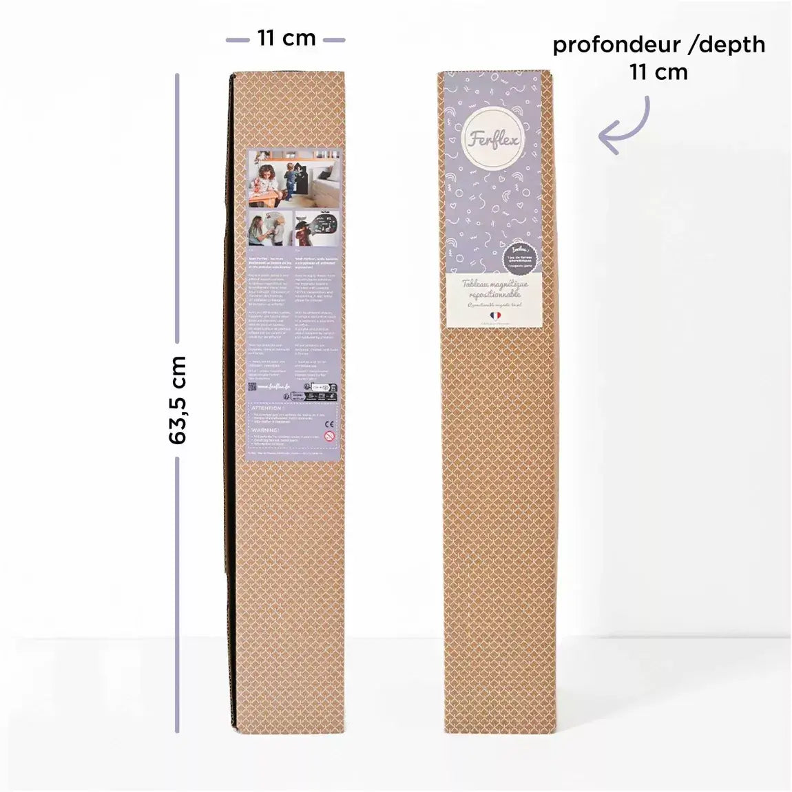FERFLEX - Zwart Rechthoekige magnetische bord maat S