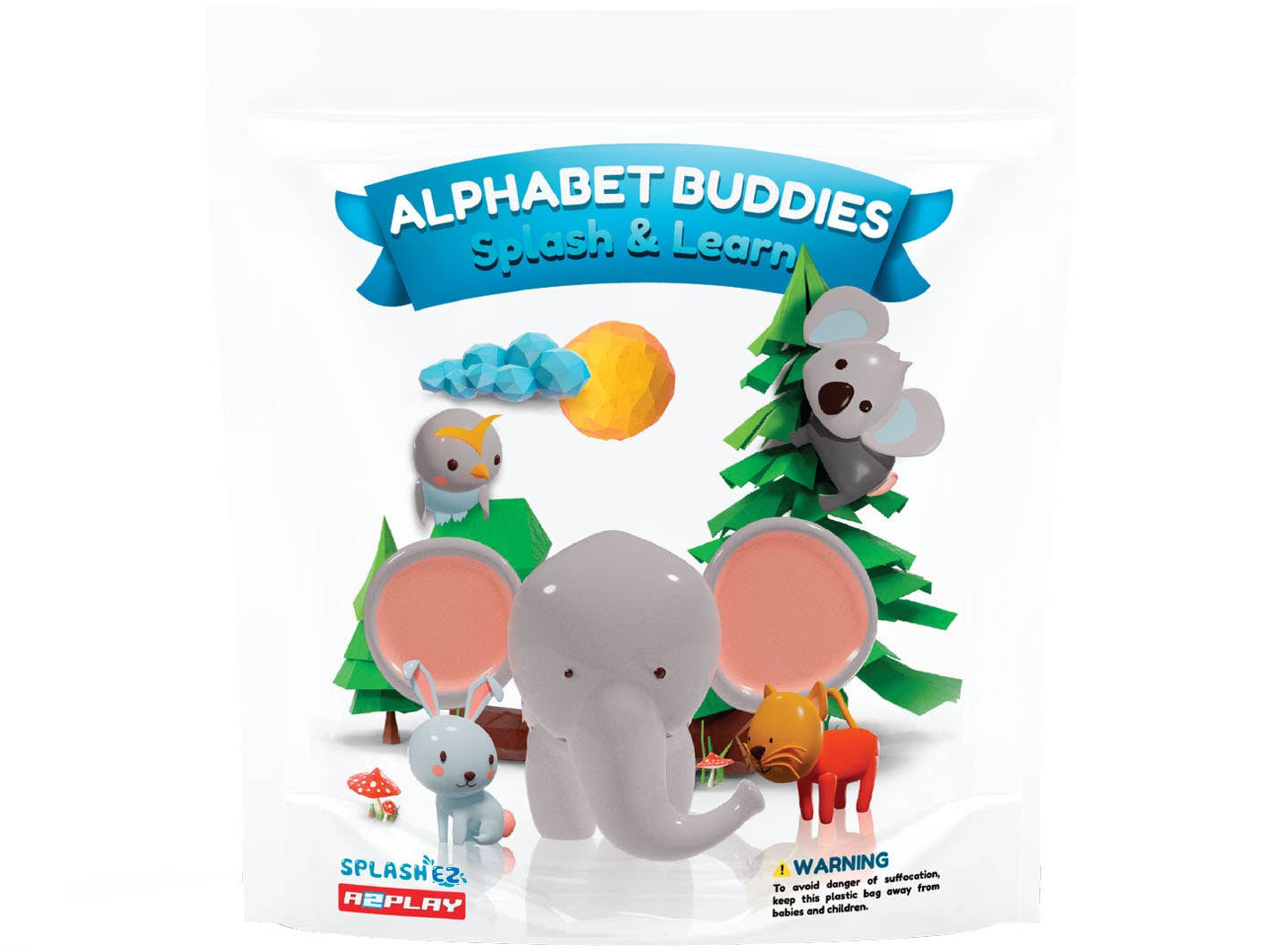 SplashEZ - Alphabet Buddies - Badspeelgoed voor baby's en peuters (5 dieren/set)