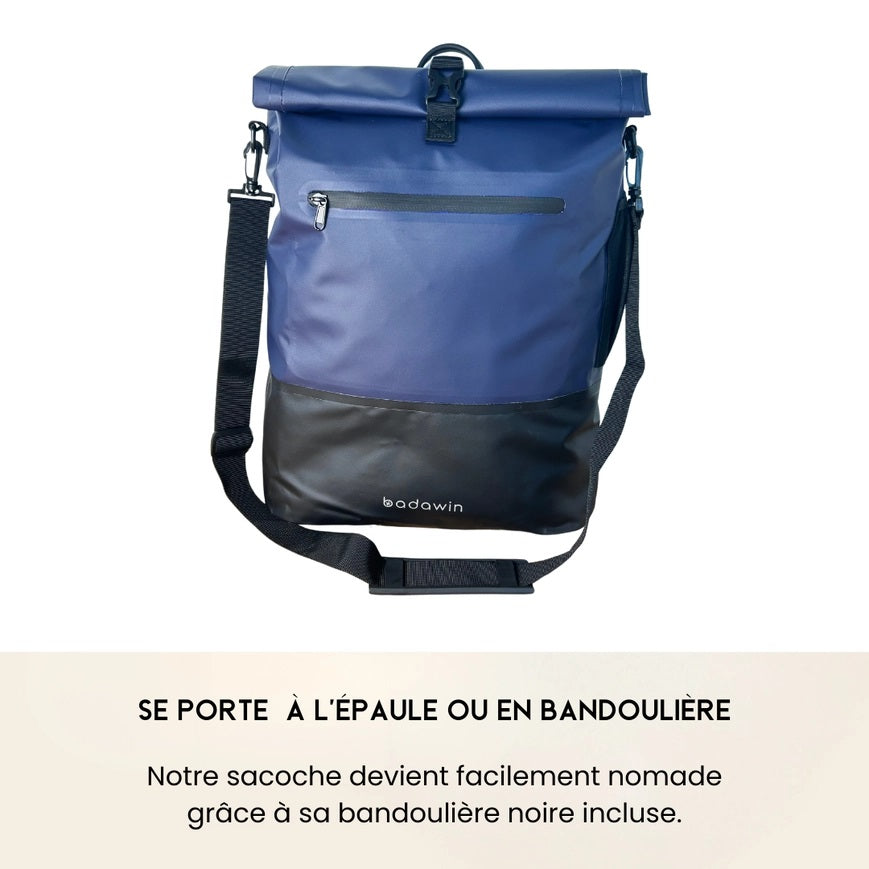 BADAWIN - "Ancel" Marine Blauw 3-in-1 Bagagerek Fietsrugzak