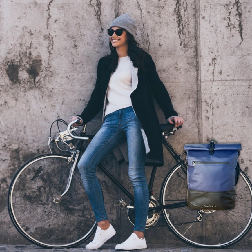 BADAWIN - "Ancel" Marine Blauw 3-in-1 Bagagerek Fietstas