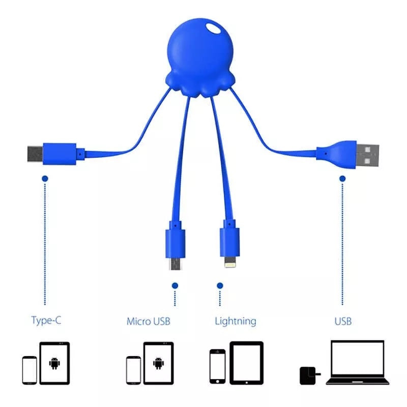 Xoopar - 🔌OCTOPUS 2 - Multi kabel Blauw 🔌