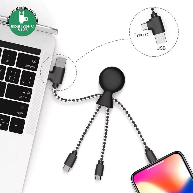 Xoopar - Mr Bio Multi-Tarwe Kabel - Zwart-Wit