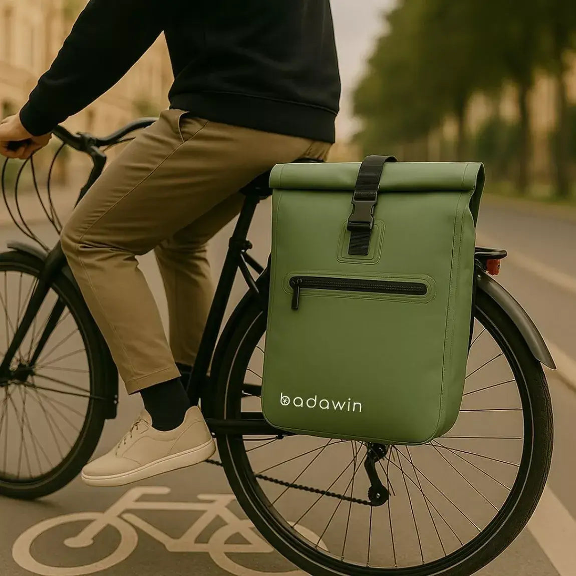 BADAWIN - "Ali" Green 4-in-1 Bagagerek Fietsrugzak