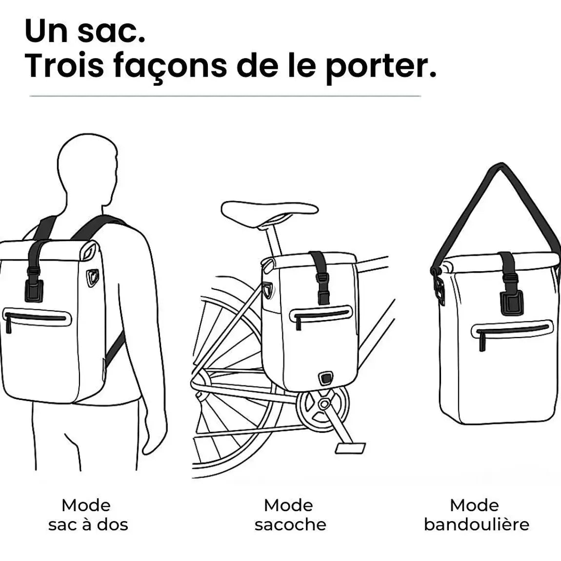 BADAWIN - "Ali" Green 4-in-1 Bagagerek Fietsrugzak