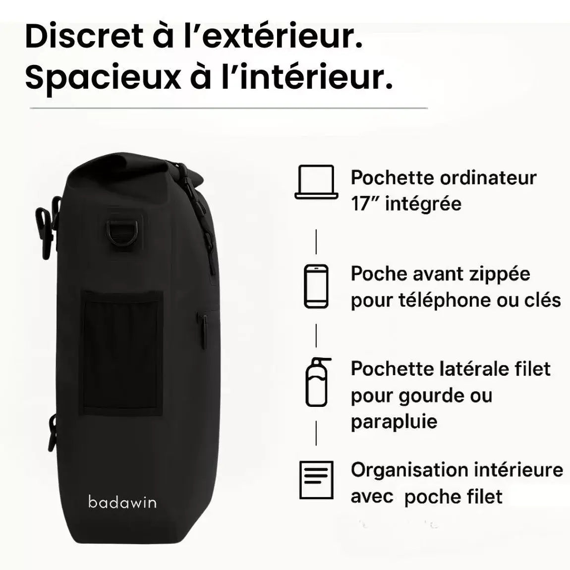 BADAWIN - "Ali" Green 4-in-1 Bagagerek Fietsrugzak