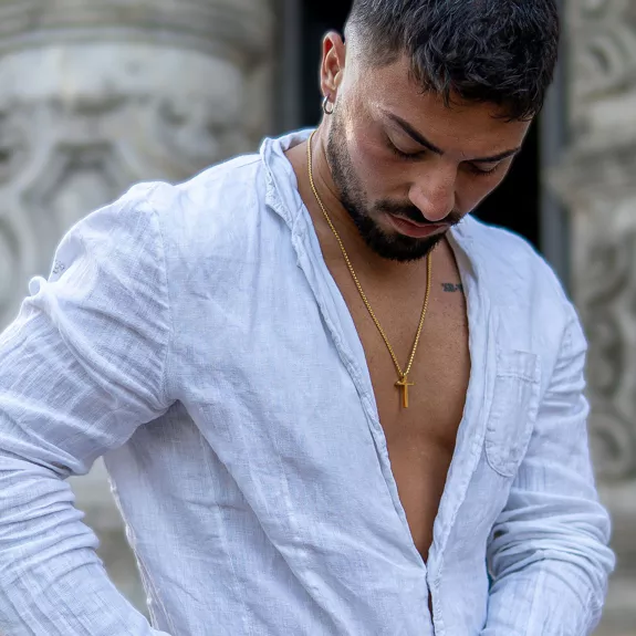 SERASAR - "Lord" RVS ketting Goud