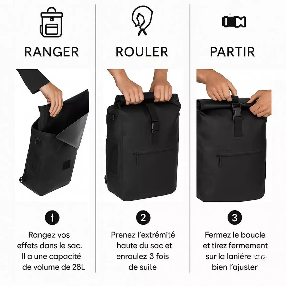 BADAWIN - "Ali" Blue 4-in-1 Bagagerek Fietsrugzak