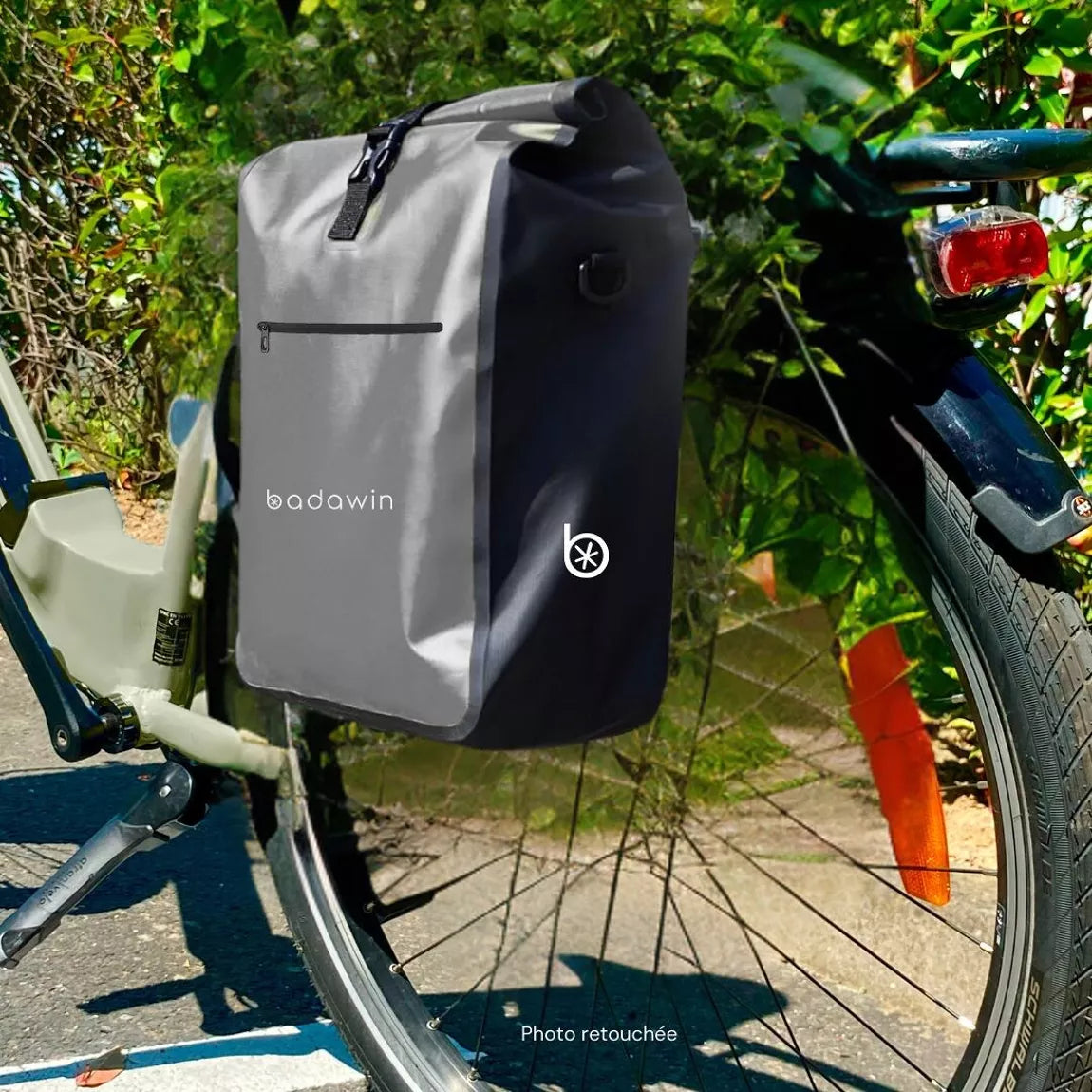 BADAWIN - "Aaron" Grey Fietstas Bagagedrager 2-in-1