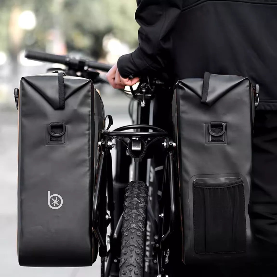 BADAWIN - "Aaron" Grey Fietstas Bagagedrager 2-in-1