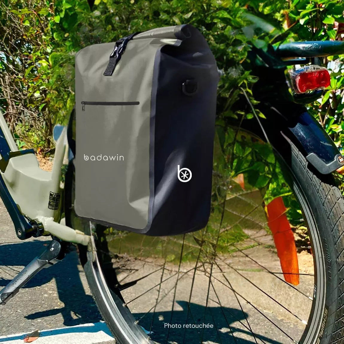 BADAWIN - "Aaron" Green Fietstas Bagagedrager 2-in-1