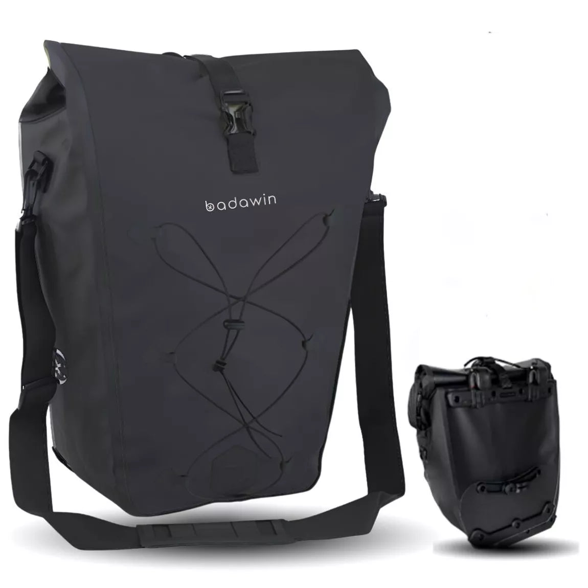 BADAWIN - "Hind" Fietstas Bagagedrager 2-in-1 Black 25/30L