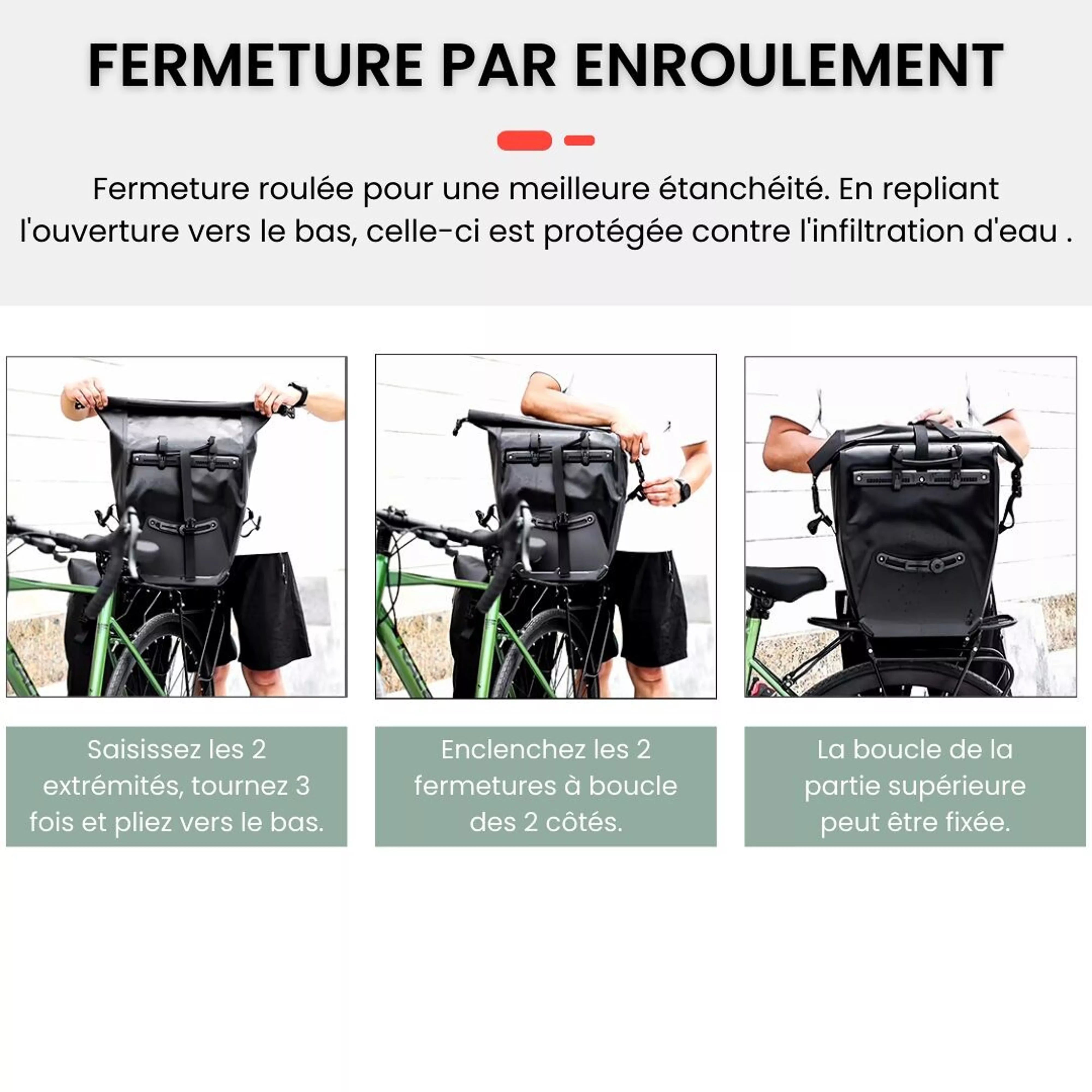 BADAWIN - "Hind" Fietstas Bagagedrager 2-in-1 Black 25/30L