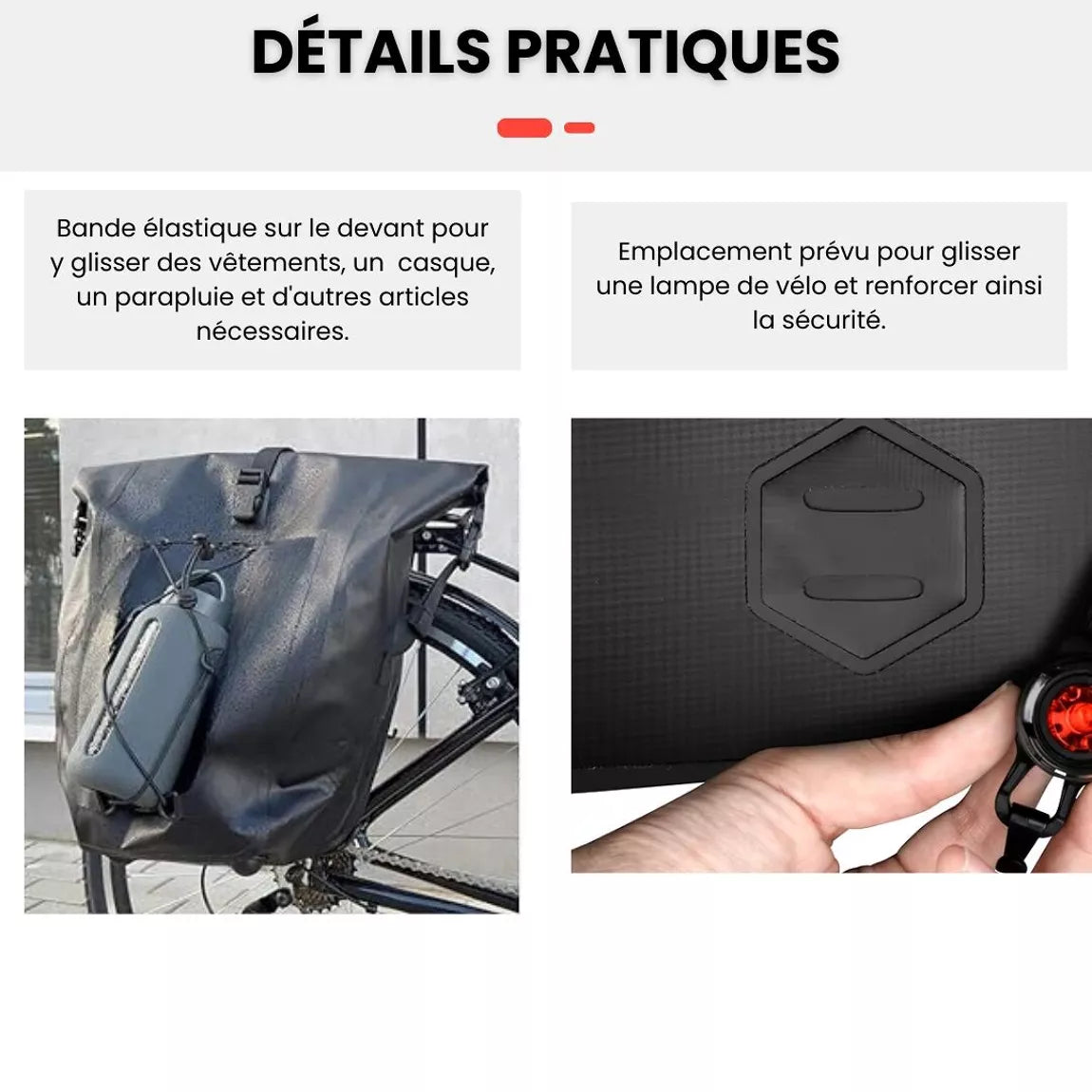 BADAWIN - "Hind" Fietstas Bagagedrager 2-in-1 Black 25/30L