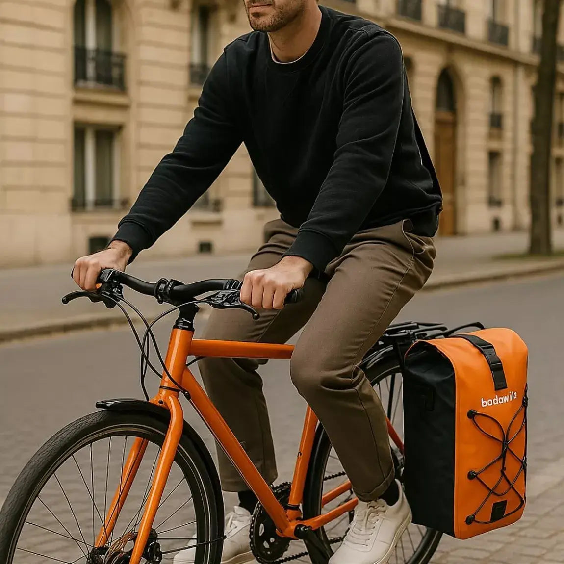 BADAWIN - "Hind" Fietstas Bagagedrager 2-in-1 Orange 25/30L