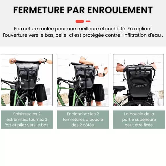 BADAWIN - "Hind" Fietstas Bagagedrager 2-in-1 Green 25/30L