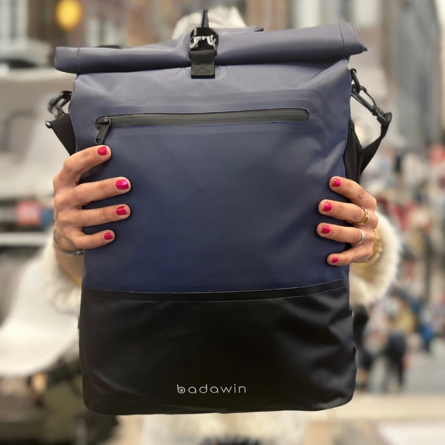 BADAWIN - "Ancel" Marine Blauw 3-in-1 Bagagerek Fietstas