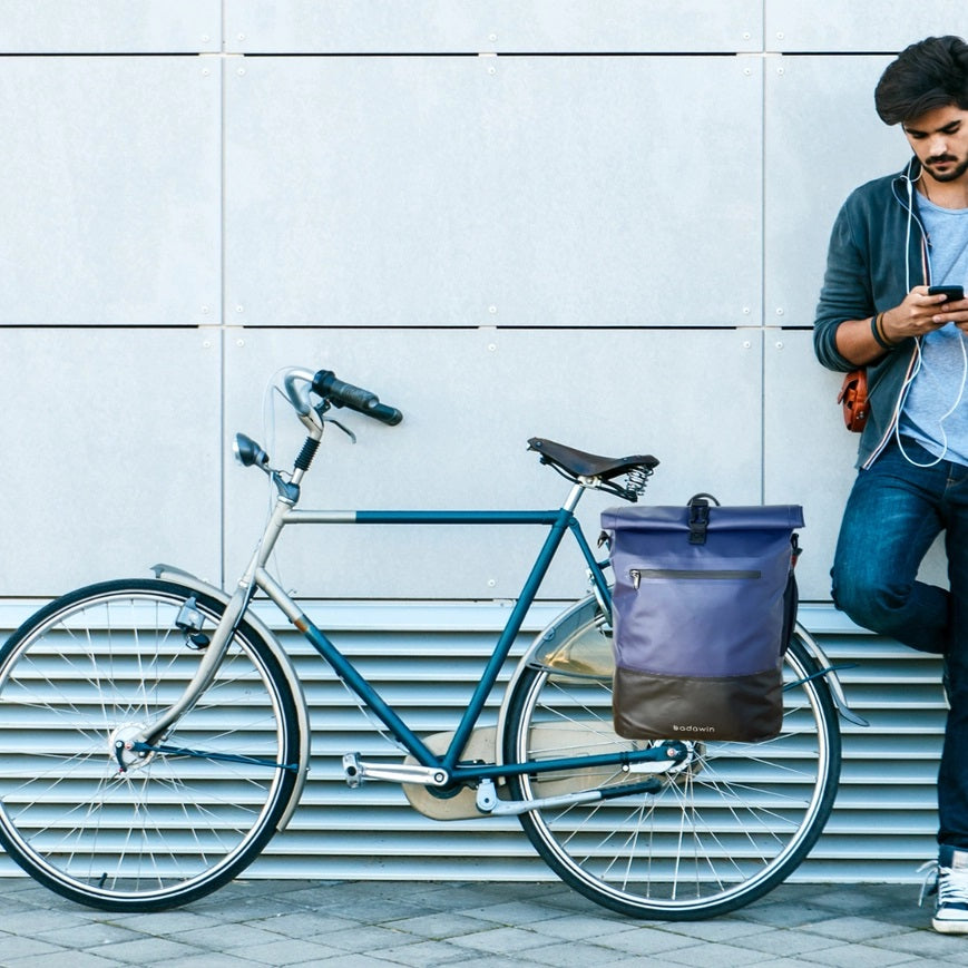 BADAWIN - "Ancel" Marine Blauw 3-in-1 Bagagerek Fietstas