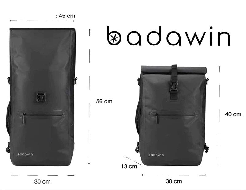 BADAWIN - "Ali" Zwart 4-in-1 Bagagerek Fietsrugzak