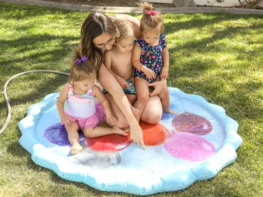 SplashEZ - Gekleurde ballonnen waterspeelmat/ zwembad met fontein