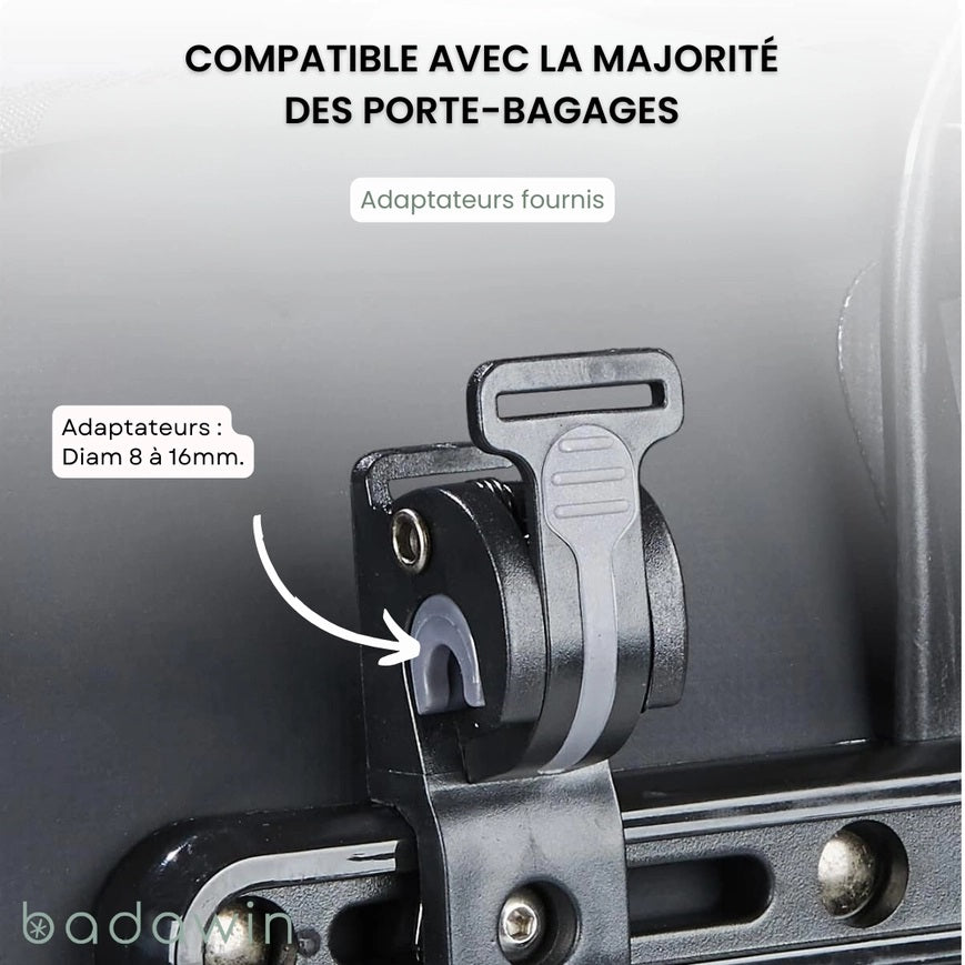 BADAWIN - "Ancel" Bordeaux 3-in-1 Bagagerek Fietstas