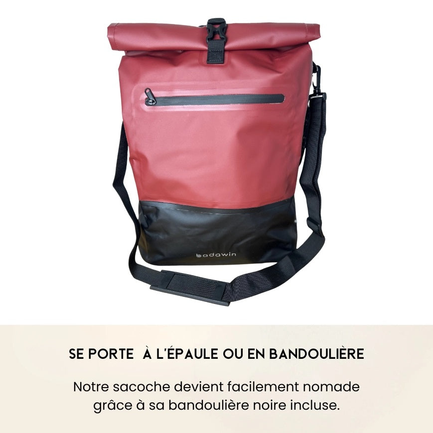 BADAWIN - "Ancel" Bordeaux 3-in-1 Bagagerek Fietstas