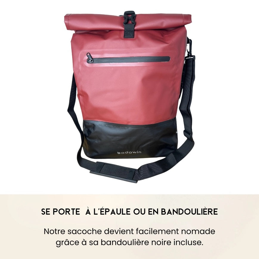 BADAWIN - "Ancel" Bordeaux 3-in-1 Bagagerek Fietsrugzak