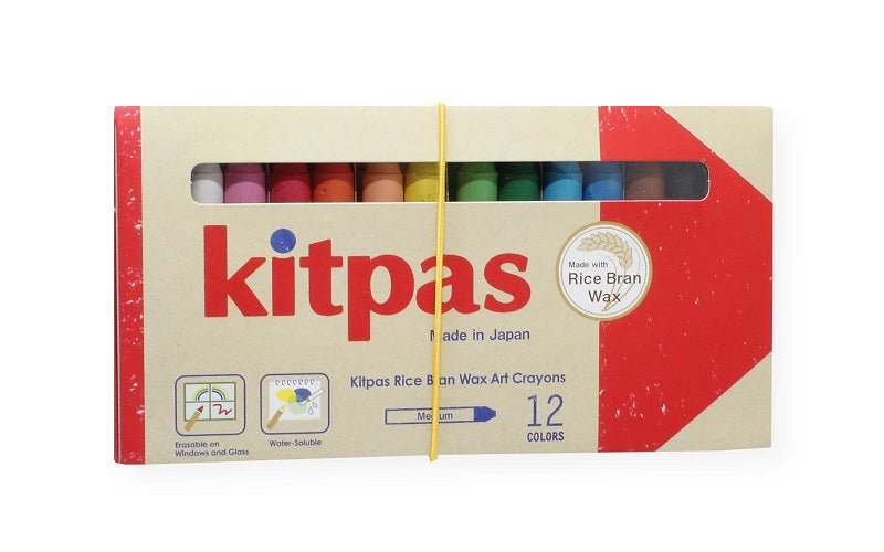Kitpas - Raamkrijt 12 pcs medium rijstwax