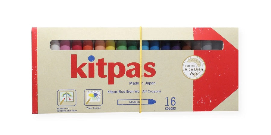 Kitpas - Raamkrijt 16 pcs medium rijstwax