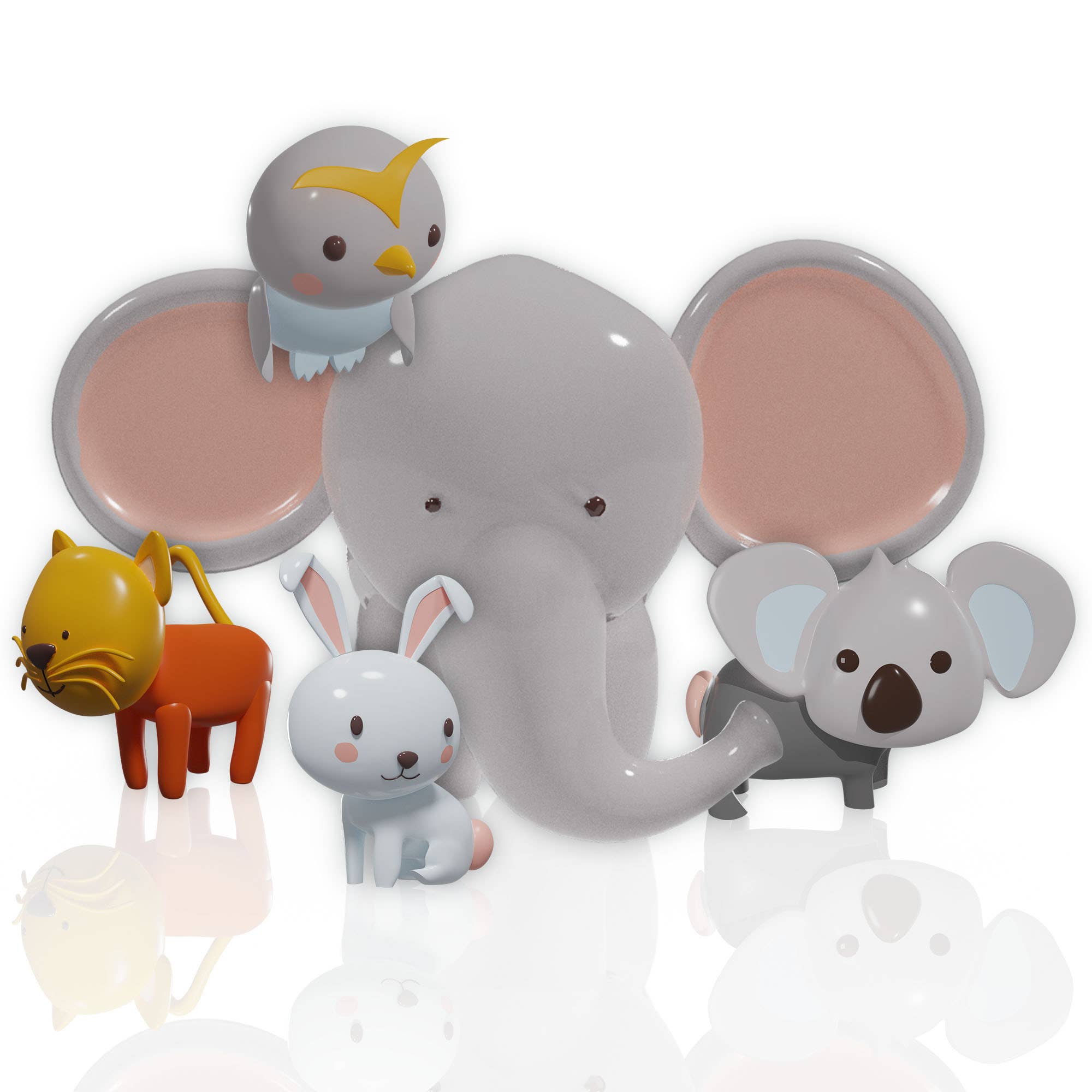 SplashEZ - Alphabet Buddies - Badspeelgoed voor baby's en peuters (5 dieren/set)