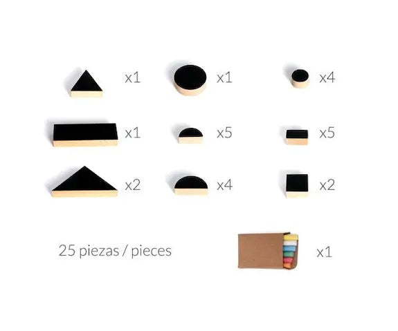 Wodibow - Tizas 25 piezas de madera