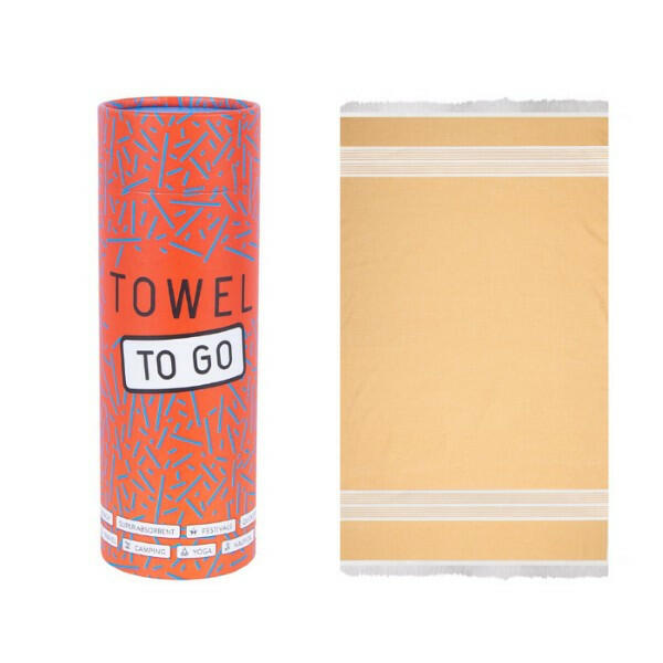 Towel to Go Oasis Hamamdoek Mosterd met geschenkdoos - TinyTin