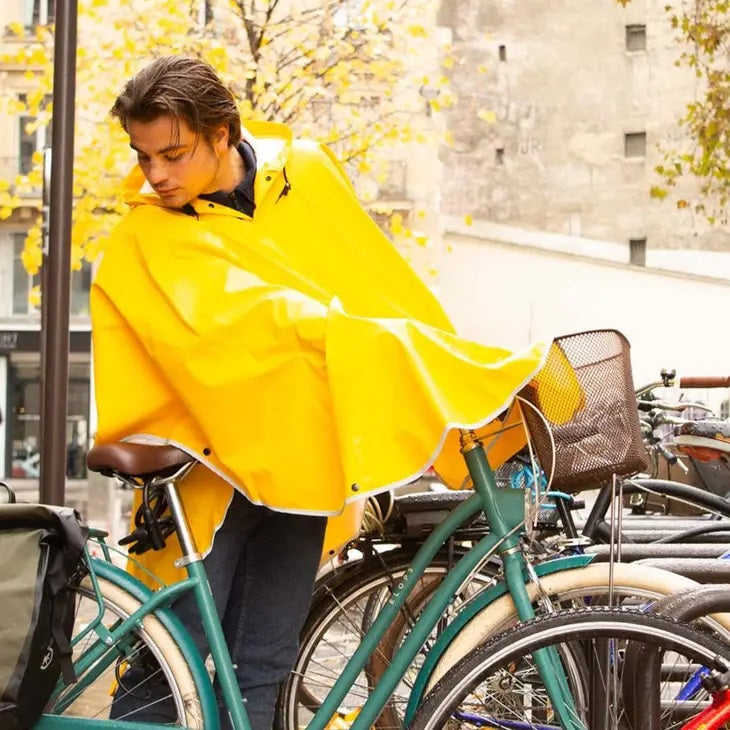 BADAWIN - Regenponcho ideaal voor fietsen Geel